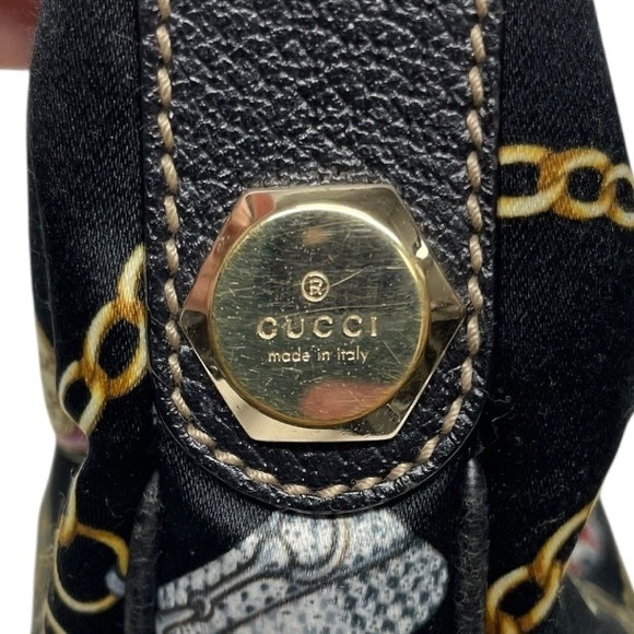 RARE Gucci Satin Medium Charmy Shoulder Bag Black Hobos Designer Purses - Picture 7 of 10